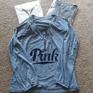 Set of 3 Long-Sleeve Half Zip Shirts